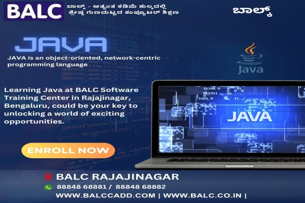 Learning Java at BALC Software Training Center in Rajajinagar