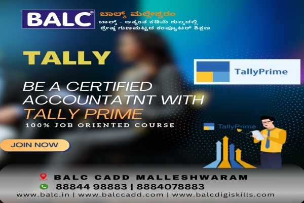 Unlock the Power of Accounting with Tally. Start Leaning at BALC, Malleshwaram, Bengaluru