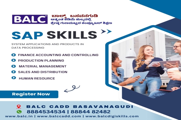 SAP: Powering Business. Start at BALC Software Training Centre Basavanagudi, Bengaluru.