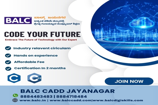Start Learning C and C++ course at BALC Software Training Centre Jayanagar, Bengaluru.